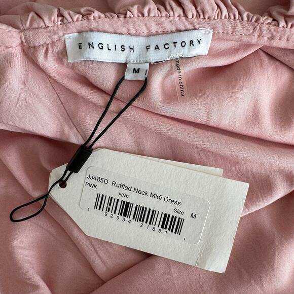 ENGLISH FACTORY Pink Tiered Dress Size Medium Midi - Picture 12 of 16